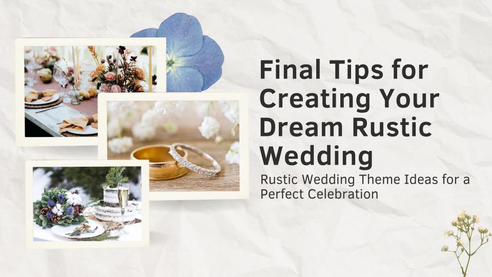 Final tips for creating your dream rustic wedding